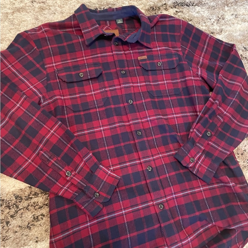 Orvis Men's Big Bear Heavy Weight Flannel Shirt Red Size Large